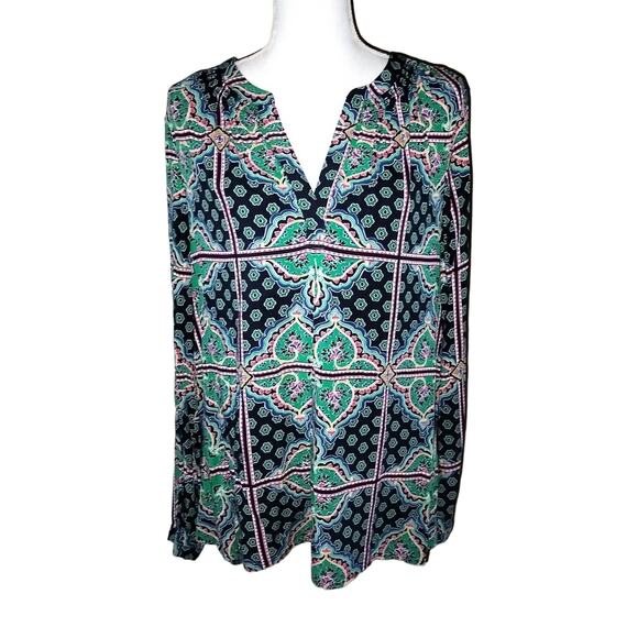 NEW Crown & Ivy Size L Large Peasant Top Blouse Boho Bohemian - Picture 1 of 5